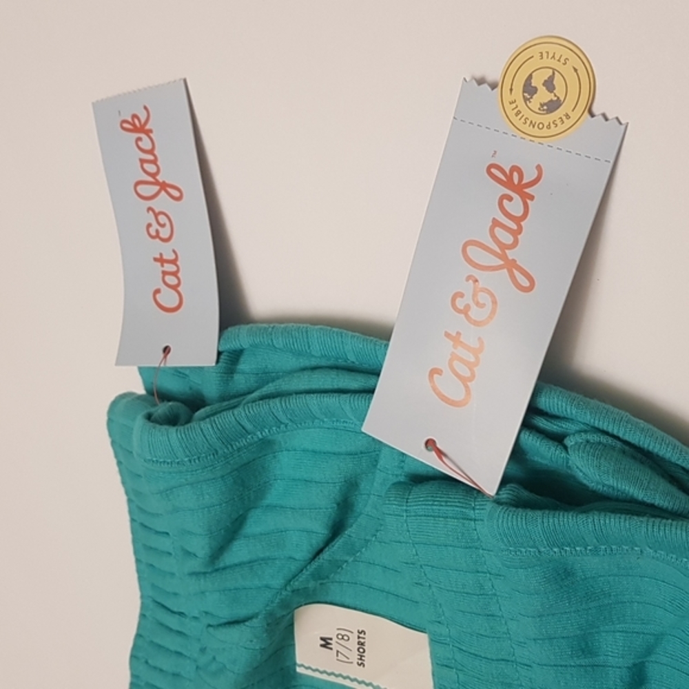 Cat and‎ Jack Girls' Knit Pull-On Shorts - Dark Mint (2set) - Picture 7 of 7